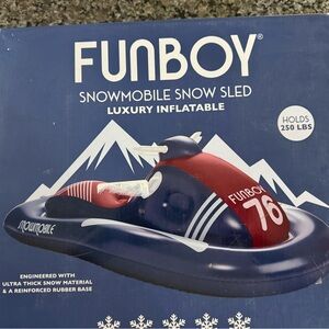 Nordstrom Red and Blue Snowmobile Sled